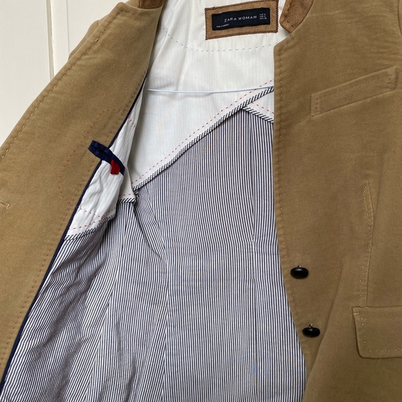 Zara suede tan blazer - Picture 3 of 4